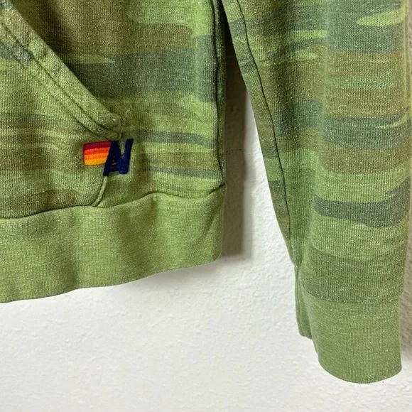 Aviator Nation 5 Stripe Camo Zip Hoodie Sweatshirt Green size XL - Picture 6 of 10
